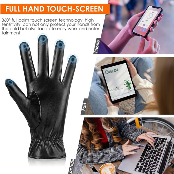 Elegant Brown Leather Gloves - Picture 3 of 7